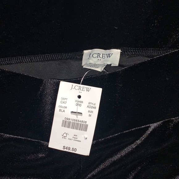 NWT J.Crew Stretch Velvet Leggings Black - Size M - Item AD246 $49.50 - Picture 4 of 4
